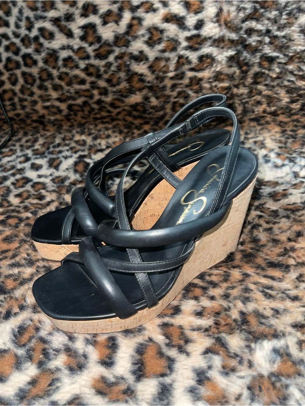 Jessica Simpson Black Wedges